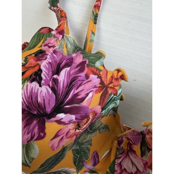 Shade Shore Bra Women 34 DD Orange Floral Underwire Lightly Lined Summer - Picture 3 of 7
